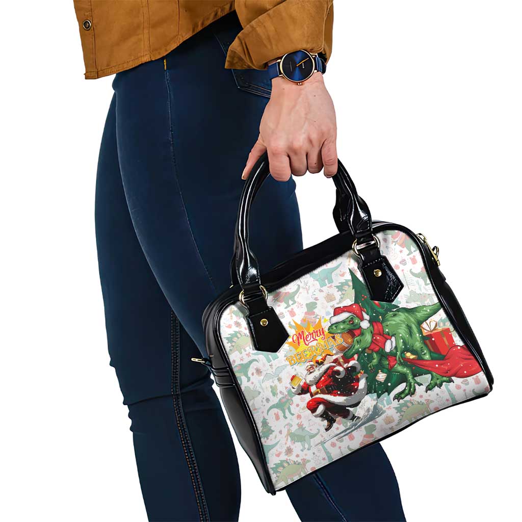 Cheer Santa Claus T-Rex Shoulder Handbag Merry Beermas Christmas