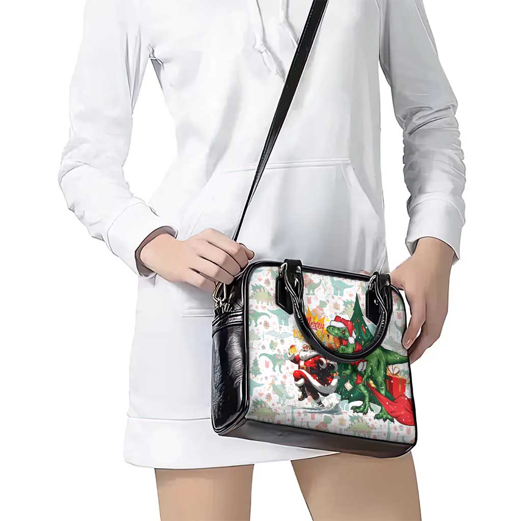 Cheer Santa Claus T-Rex Shoulder Handbag Merry Beermas Christmas
