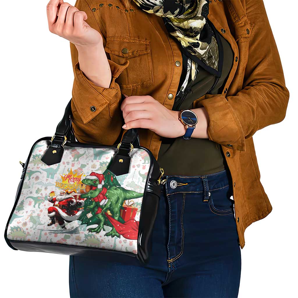 Cheer Santa Claus T-Rex Shoulder Handbag Merry Beermas Christmas