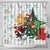 Cheer Santa Claus T-Rex Shower Curtain Merry Beermas Christmas