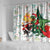 Cheer Santa Claus T-Rex Shower Curtain Merry Beermas Christmas