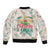 Cheer Santa Claus T-Rex Sleeve Zip Bomber Jacket Merry Beermas Christmas - Wonder Print Shop