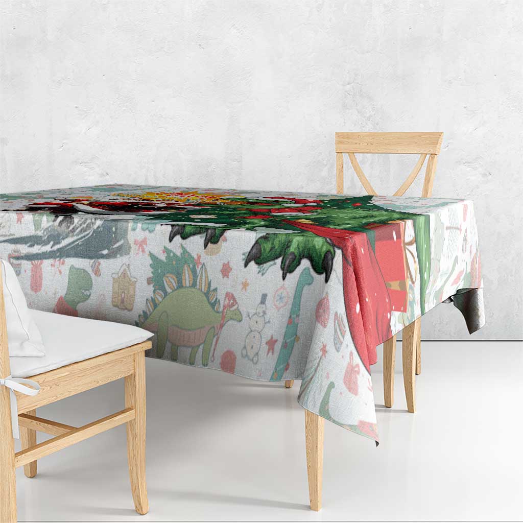 Cheer Santa Claus T-Rex Tablecloth Merry Beermas Christmas - Wonder Print Shop