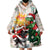 Cheer Santa Claus T-Rex Wearable Blanket Hoodie Merry Beermas Christmas - Wonder Print Shop