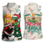 Cheer Santa Claus T-Rex Women Sleeveless Polo Shirt Merry Beermas Christmas - Wonder Print Shop