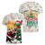 Cheer Santa Claus T-Rex Women V-Neck T-Shirt Merry Beermas Christmas - Wonder Print Shop