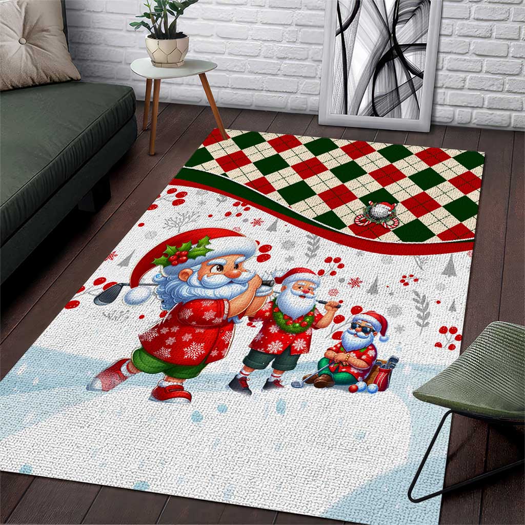 Santa Golf Club Area Rug Christmas Winter Style - Wonder Print Shop