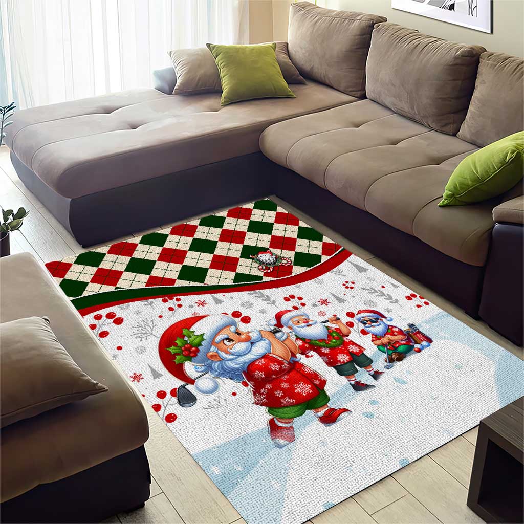 Santa Golf Club Area Rug Christmas Winter Style - Wonder Print Shop