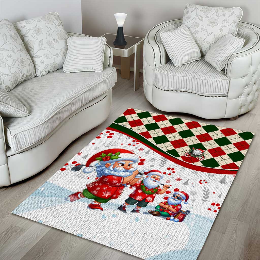 Santa Golf Club Area Rug Christmas Winter Style - Wonder Print Shop
