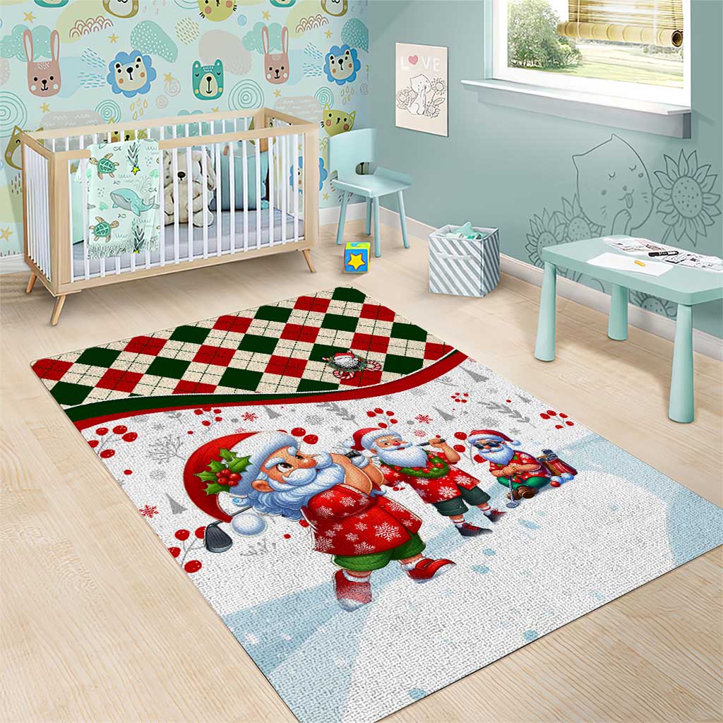 Santa Golf Club Area Rug Christmas Winter Style - Wonder Print Shop