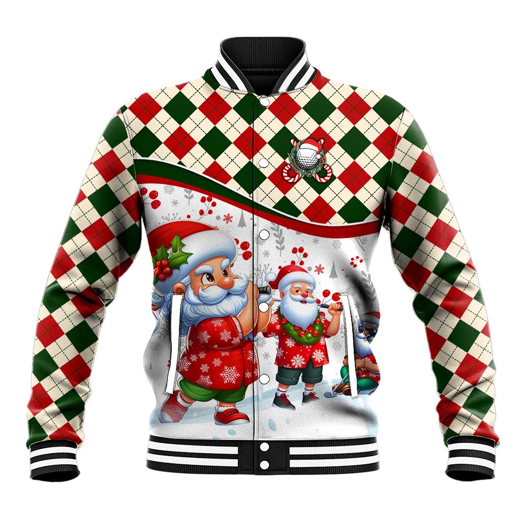 Santa Golf Club Baseball Jacket Christmas Winter Style - Wonder Print Shop