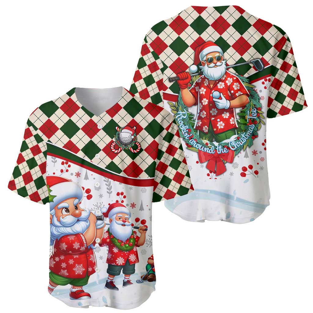 Santa Golf Club Baseball Jersey Christmas Winter Style - Wonder Print Shop