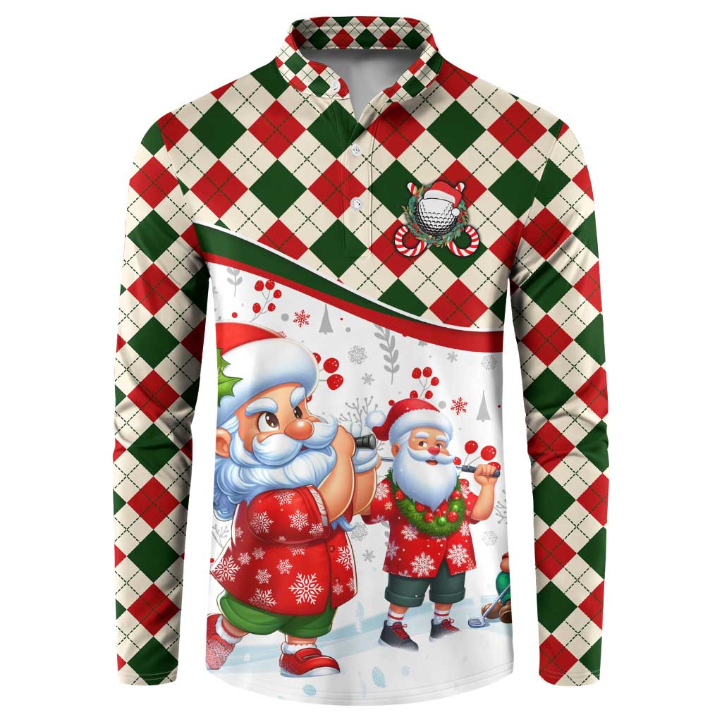 Santa Golf Club Button Sweatshirt Christmas Winter Style - Wonder Print Shop