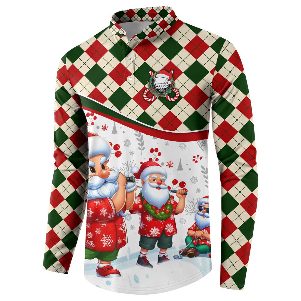 Santa Golf Club Button Sweatshirt Christmas Winter Style - Wonder Print Shop