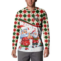 Santa Golf Club Button Sweatshirt Christmas Winter Style - Wonder Print Shop