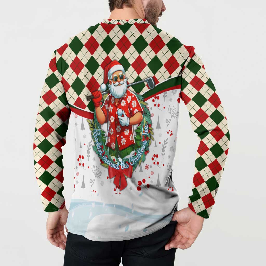 Santa Golf Club Button Sweatshirt Christmas Winter Style - Wonder Print Shop