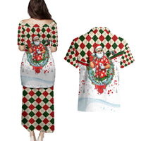 Santa Golf Club Couples Matching Puletasi and Hawaiian Shirt Christmas Winter Style - Wonder Print Shop