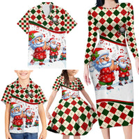 Santa Golf Club Family Matching Long Sleeve Bodycon Dress and Hawaiian Shirt Christmas Winter Style - Wonder Print Shop
