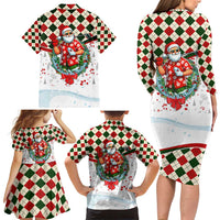 Santa Golf Club Family Matching Long Sleeve Bodycon Dress and Hawaiian Shirt Christmas Winter Style - Wonder Print Shop