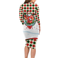 Santa Golf Club Family Matching Long Sleeve Bodycon Dress and Hawaiian Shirt Christmas Winter Style - Wonder Print Shop