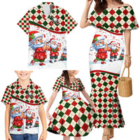 Santa Golf Club Family Matching Mermaid Dress and Hawaiian Shirt Christmas Winter Style - Wonder Print Shop