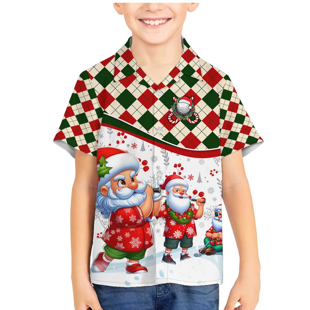 Santa Golf Club Family Matching Mermaid Dress and Hawaiian Shirt Christmas Winter Style - Wonder Print Shop