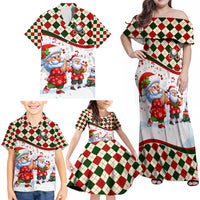 Santa Golf Club Family Matching Off Shoulder Maxi Dress and Hawaiian Shirt Christmas Winter Style - Wonder Print Shop