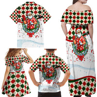 Santa Golf Club Family Matching Off Shoulder Maxi Dress and Hawaiian Shirt Christmas Winter Style - Wonder Print Shop