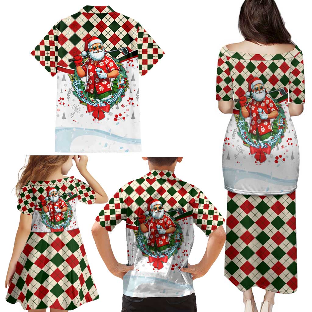 Santa Golf Club Family Matching Puletasi and Hawaiian Shirt Christmas Winter Style - Wonder Print Shop