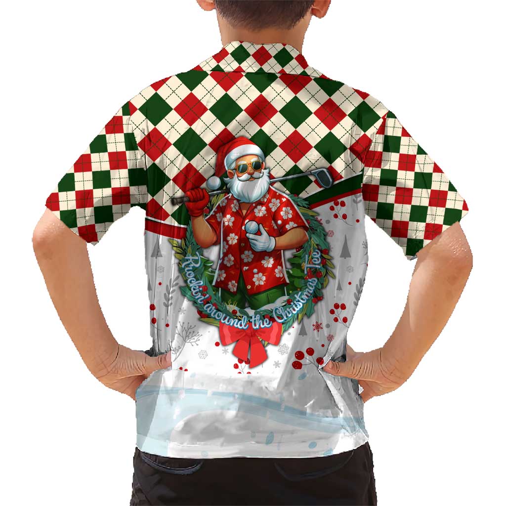 Santa Golf Club Family Matching Short Sleeve Bodycon Dress and Hawaiian Shirt Christmas Winter Style - Wonder Print Shop