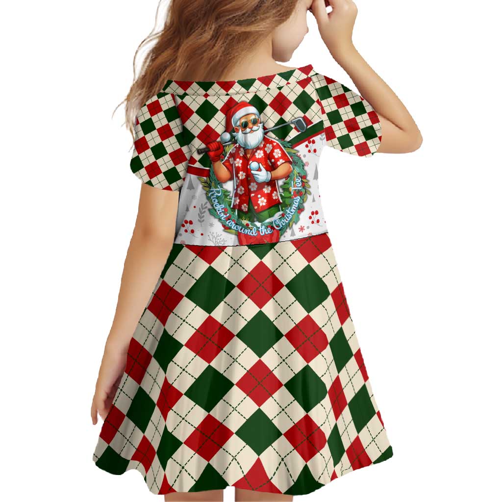 Santa Golf Club Family Matching Short Sleeve Bodycon Dress and Hawaiian Shirt Christmas Winter Style - Wonder Print Shop