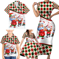 Santa Golf Club Family Matching Short Sleeve Bodycon Dress and Hawaiian Shirt Christmas Winter Style - Wonder Print Shop