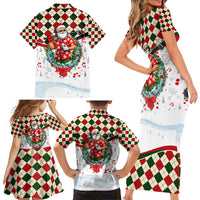 Santa Golf Club Family Matching Short Sleeve Bodycon Dress and Hawaiian Shirt Christmas Winter Style - Wonder Print Shop