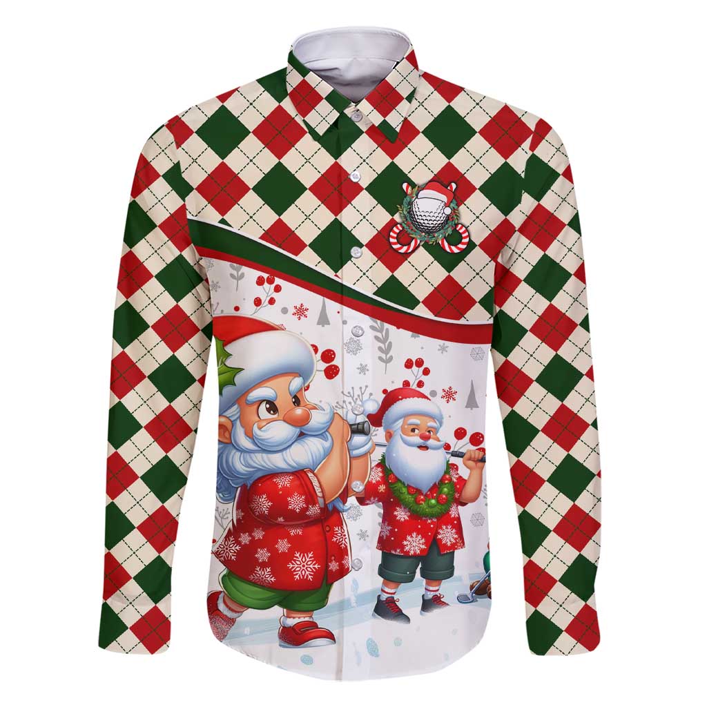 Santa Golf Club Family Matching Short Sleeve Bodycon Dress and Hawaiian Shirt Christmas Winter Style - Wonder Print Shop