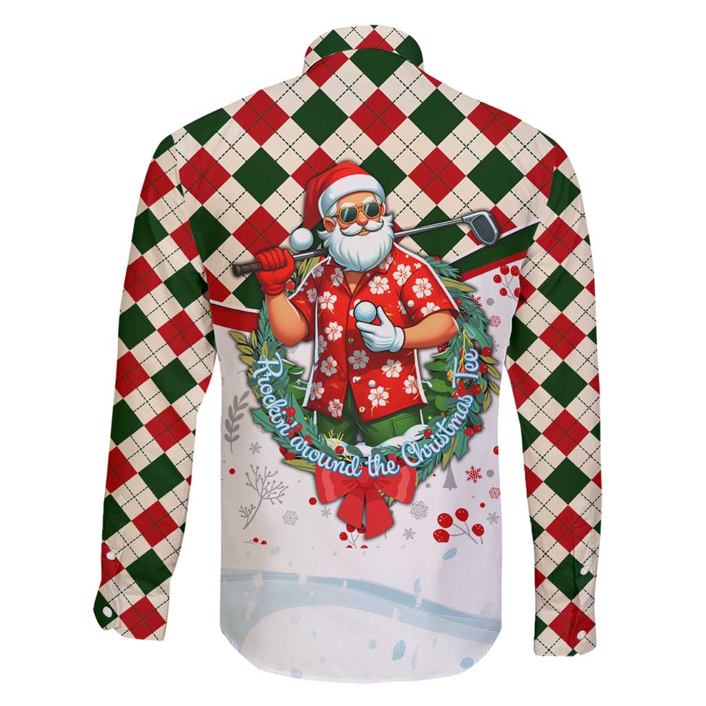 Santa Golf Club Family Matching Short Sleeve Bodycon Dress and Hawaiian Shirt Christmas Winter Style - Wonder Print Shop