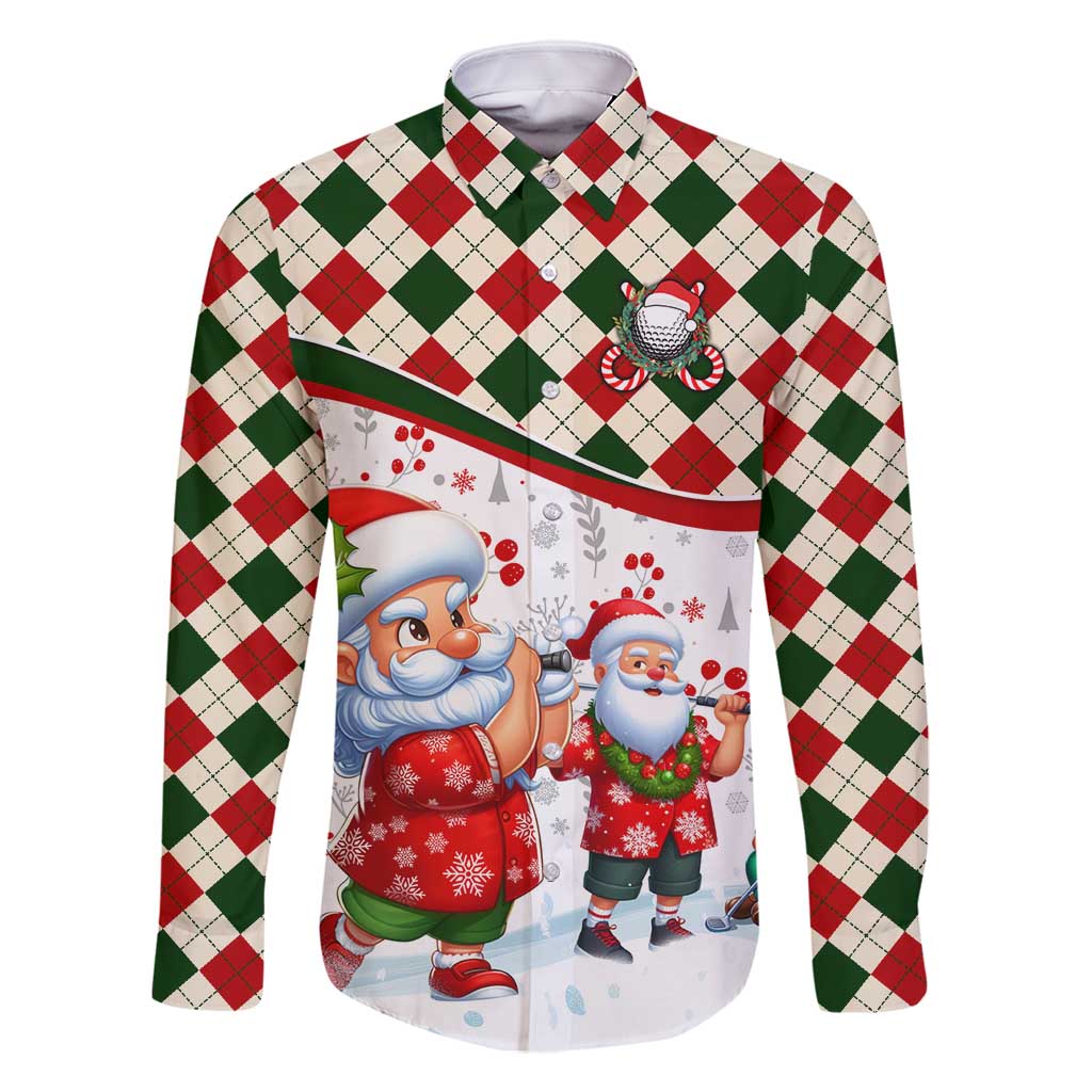 Santa Golf Club Family Matching Tank Maxi Dress and Hawaiian Shirt Christmas Winter Style - Wonder Print Shop