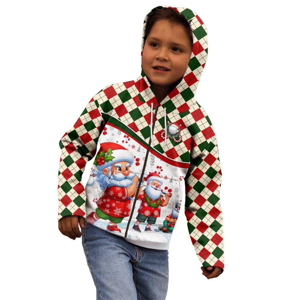 Santa Golf Club Kid Hoodie Christmas Winter Style - Wonder Print Shop
