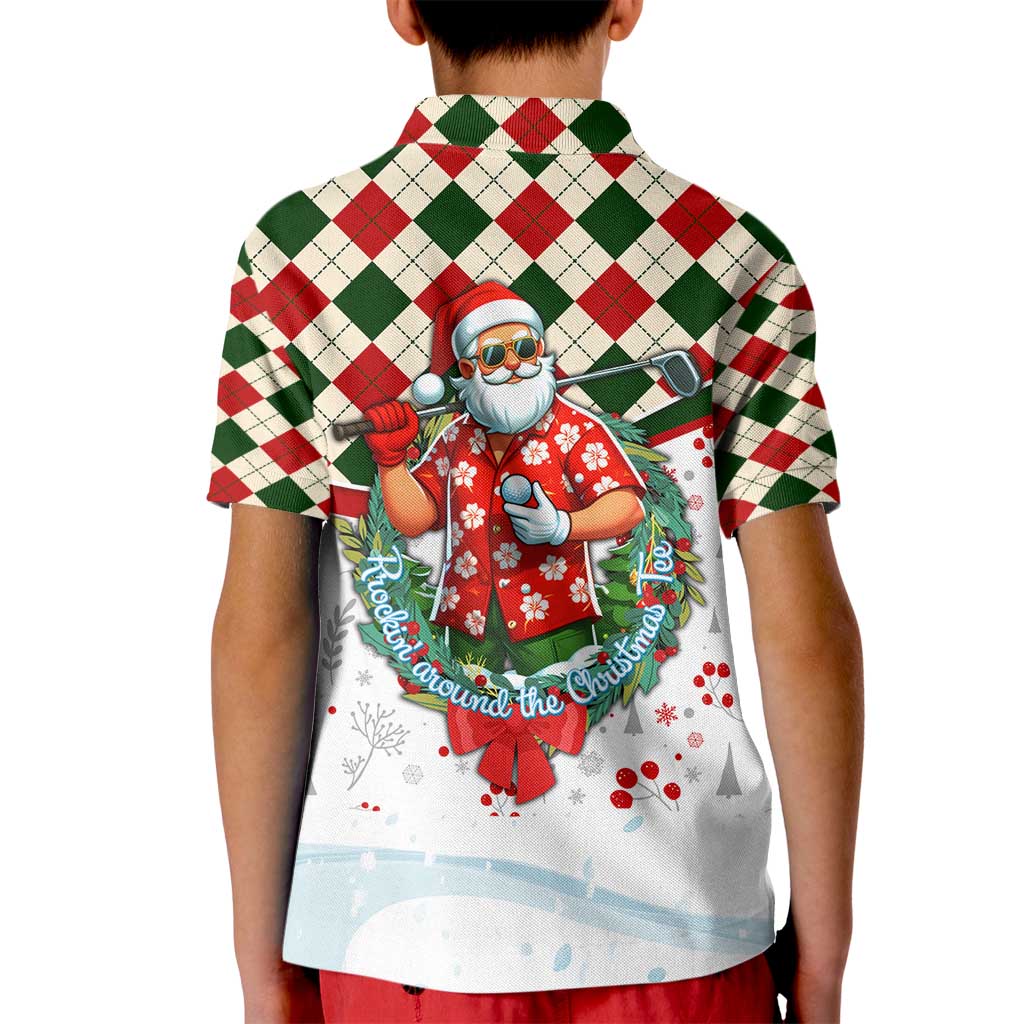 Santa Golf Club Kid Polo Shirt Christmas Winter Style - Wonder Print Shop