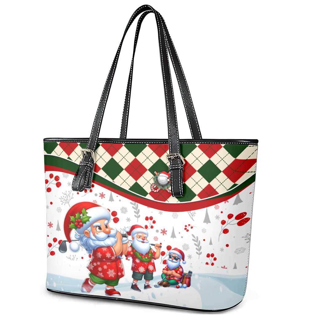 Santa Golf Club Leather Tote Bag Christmas Winter Style - Wonder Print Shop