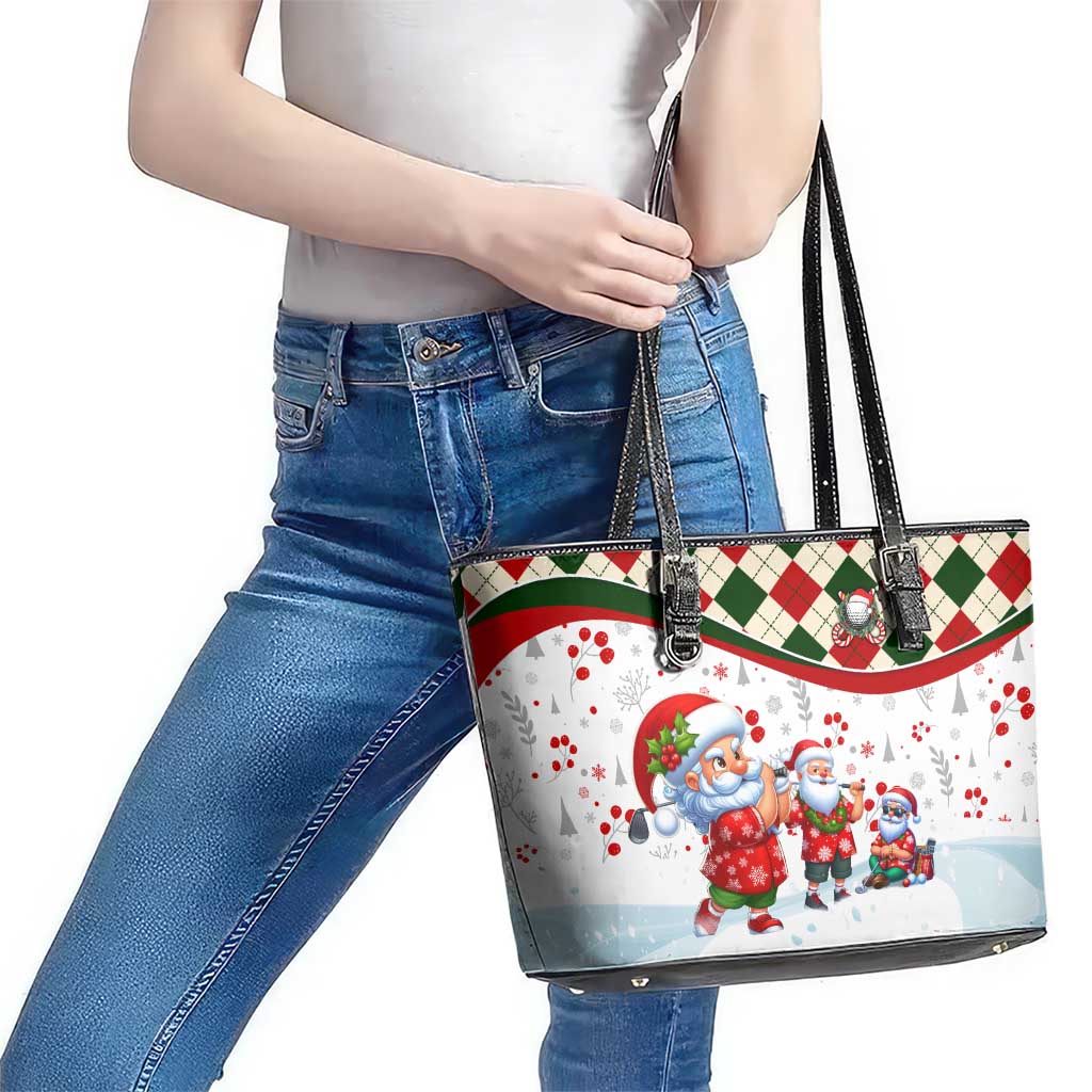 Santa Golf Club Leather Tote Bag Christmas Winter Style - Wonder Print Shop