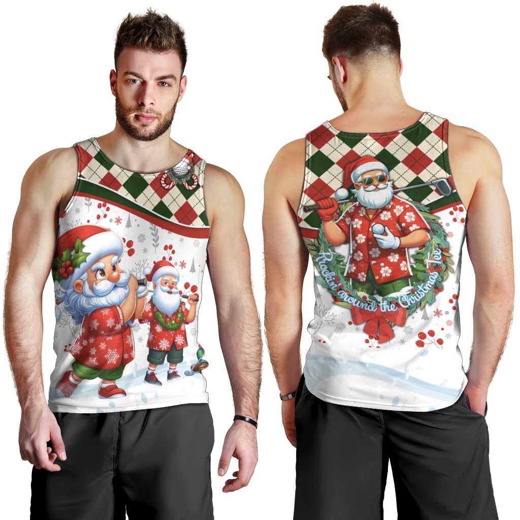 Santa Golf Club Men Tank Top Christmas Winter Style - Wonder Print Shop