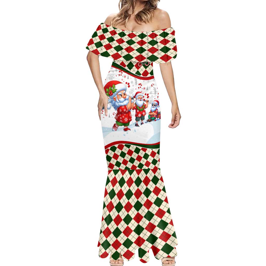 Santa Golf Club Mermaid Dress Christmas Winter Style - Wonder Print Shop