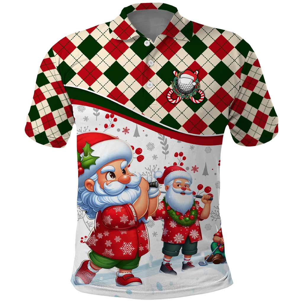 Santa Golf Club Polo Shirt Christmas Winter Style - Wonder Print Shop