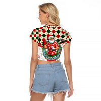 Santa Golf Club Raglan Cropped T Shirt Christmas Winter Style - Wonder Print Shop