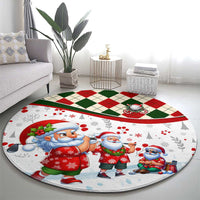 Santa Golf Club Round Carpet Christmas Winter Style