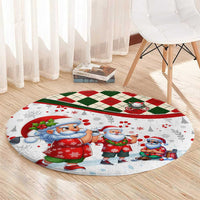 Santa Golf Club Round Carpet Christmas Winter Style