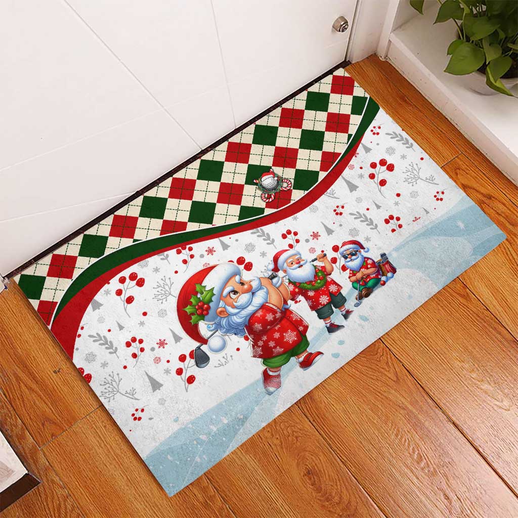 Santa Golf Club Rubber Doormat Christmas Winter Style - Wonder Print Shop