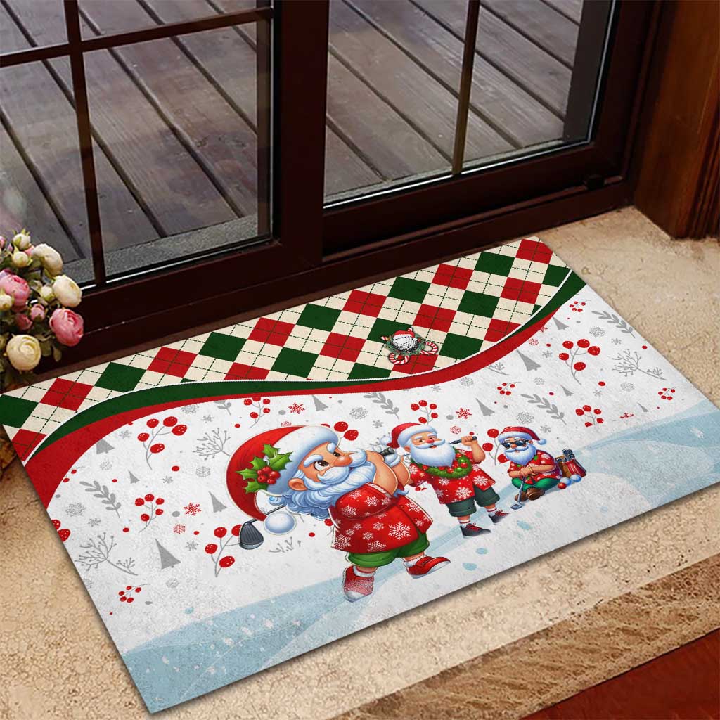 Santa Golf Club Rubber Doormat Christmas Winter Style - Wonder Print Shop