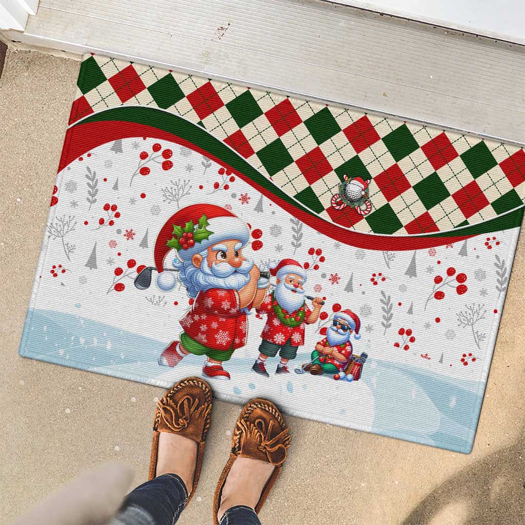 Santa Golf Club Rubber Doormat Christmas Winter Style - Wonder Print Shop