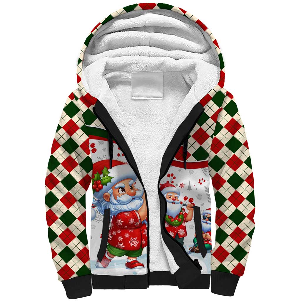 Santa Golf Club Sherpa Hoodie Christmas Winter Style - Wonder Print Shop